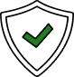 illustrated icon shield with green check mark